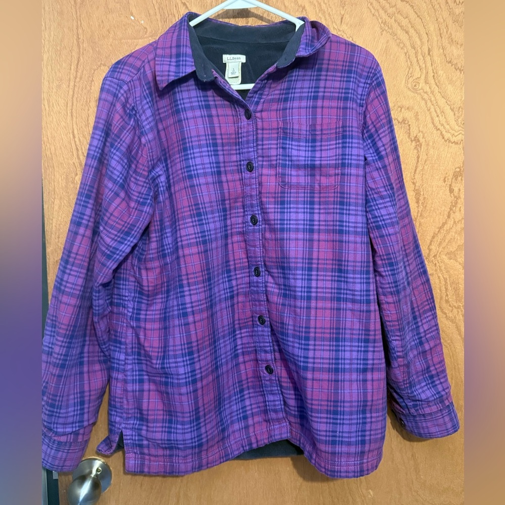 LL Bean Fleece Lined Flannel Shirt